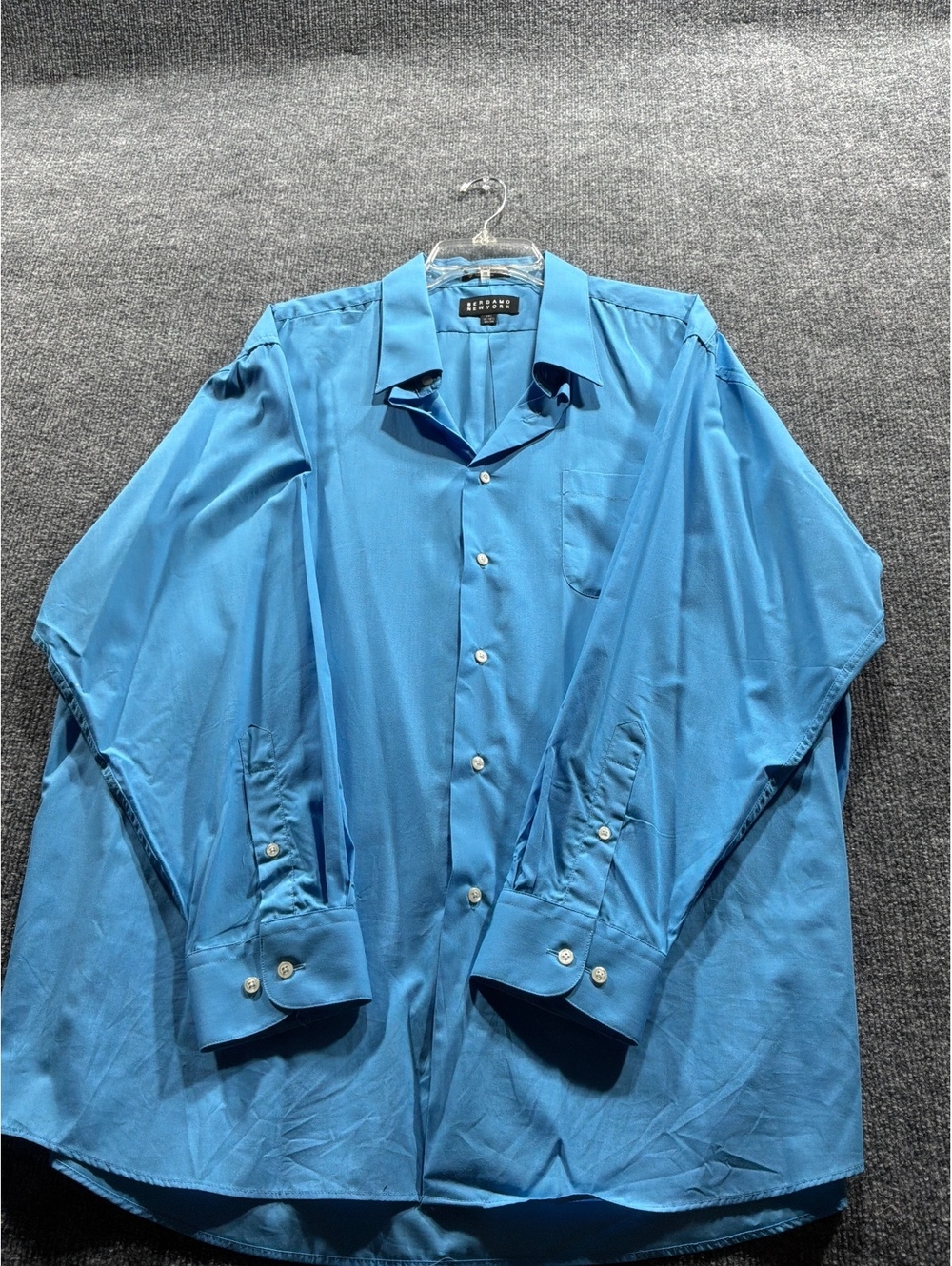 Bergamo New York Men's Blue Button-Up Shirt Size 2XL
